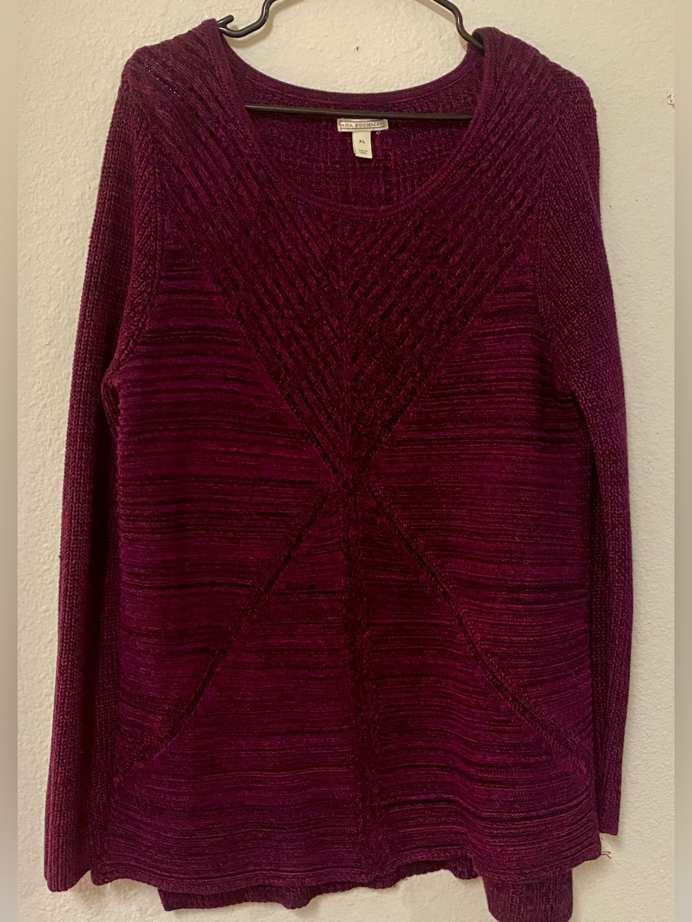 3/!18 -Dana Buchanan Purple Crew Neck Textured Knit Sweater - Quick List For Liv